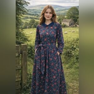 Vintage LAURA ASHLEY Cotton Blend Dress sz 8